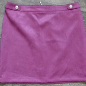 White House Black Market Suede Boot Skirt 'Baie' Magenta Sz 8